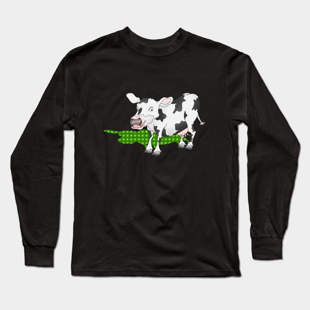 Cow Casting a Green Shadow Long Sleeve T-Shirt by mailboxdisco